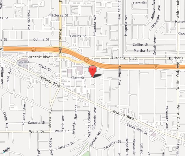 Location Map: 18321 Clark Street Tarzana, CA 91356